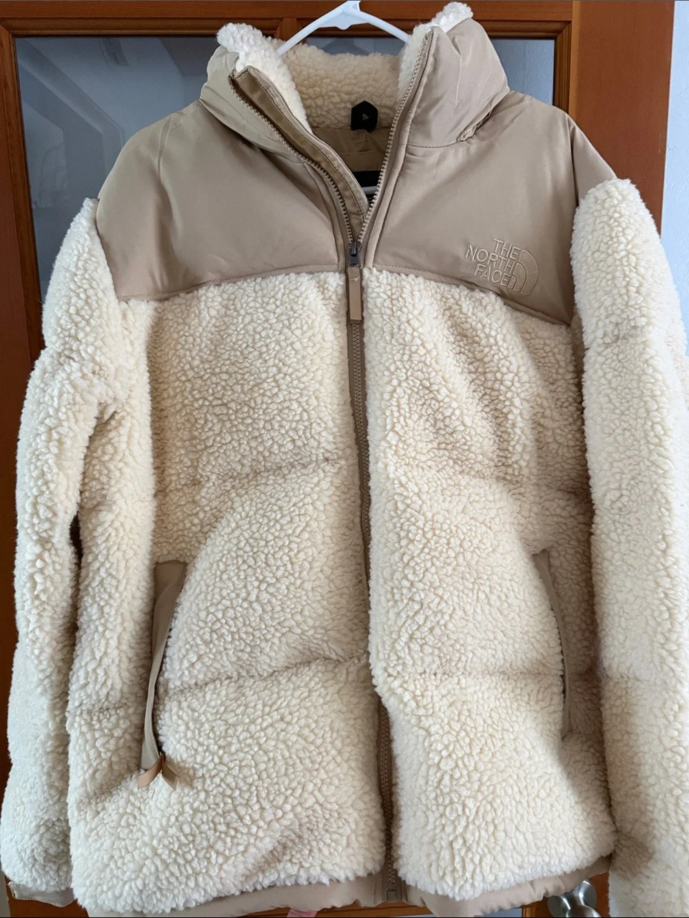 The North Face Men Cream/Tan Sherpa Teddy Jacket